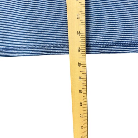 X-Caster T-Shirt Men L Blue UPF 50+ Sun Protection Fisherman Striped Long Sleeve - Picture 7 of 11